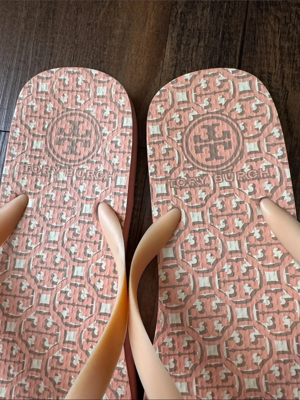 Tory Burch Coral Logo Thong Sandals